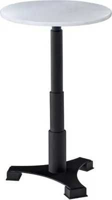 Produktbild von Casa Padrino Luxus Bartisch Weiß / Schwarz Ø 60 x H. 110 cm - Stehtisch mit runder Marmorplatte - Bar Möbel