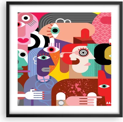 Produktbild von Gerahmtes Poster - Schwarzer Rahmen - Abstraktion modern - 50x50 cm - Wand Bild - Wanddeko - Wandbilder - Kunstposter - Wandposter - Bilderrahmen - Bilder - Kunstdruck - Wandbild - P2BAC50x50-3624