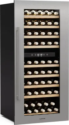 Produktbild von Klarstein Vinsider Duo Weinkühlschrank - 79 Flaschen, 2 Zonen, 5-22 °C, Touch-Bedienung, LED, UV-Schutz, Einbau, Schwarz