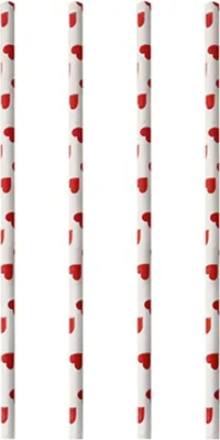 Produktbild von PAPSTAR Trinkhalme Papier "Heart", Ø 6 mm, 20 cm | Folie (100 Stück)