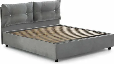 Produktbild von Doppelbett Dcit, Containerbett mit Stoffbespannung, 100%  Italy, Frontöffnung, passend für Matratze 160x190 cm, Grau