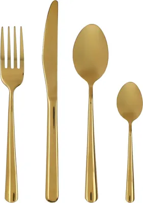 Produktbild von Besteckset 24-teilig aus Edelstahl 18/0 in Gold
