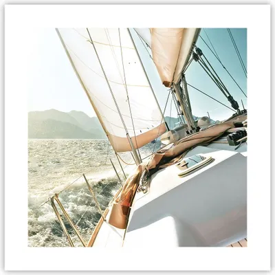 Produktbild von Poster - Poster ohne Rahmen - Yacht Segeln So - 40x40 cm - Wand Bild - Wanddeko - Wandbilder - Kunstposter - Wandposter - Bilder - Kunstdruck - Wanddekoration - Wandbild - P2XAC40x40-4847