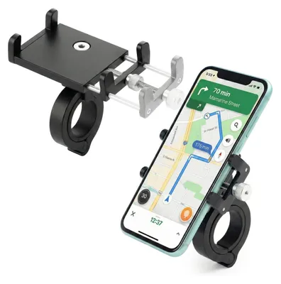 Produktbild von Fahrrad Handyhalterung aus Aluminium befestigung smartphone Schwarz