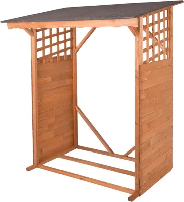 Obrázok produktu pre Drevený záhradný prístrešok s rozmermi 130 x 60 x 168 cm z impregnovaného borovicového dreva.