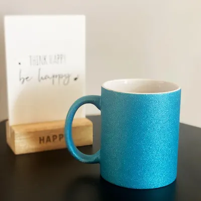 Produktbild von Plottermarie Sublimationsrohlinge Sublimations-Tassen für personalisierte Geschenkideen – Sublimationsrohlinge, Fotogeschenke, Personalisierung & DIY Glitter Keramik Blue 2er Set