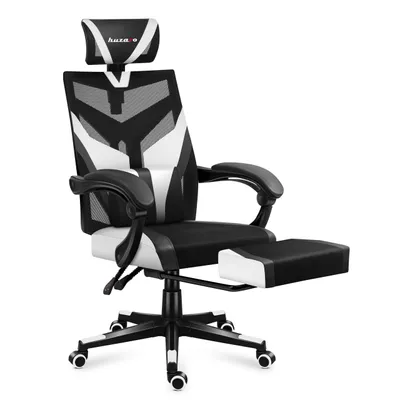 Obrázok produktu pre Huzaro Combat 5.0 | Herná stolička Ergonomická kancelárska stolička Stolička k PC | Podnožka Nastaviteľná opierka hlavy do 140 kg 90-140° uhol sklonu | Biela