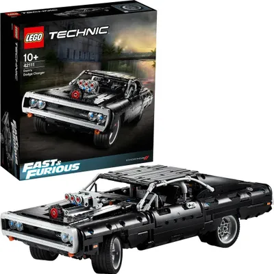Produktbild von LEGO Technic Fast & Furious Dom's Dodge Charger 42111 Modellbausatz – 1077 Teile, detailgetreuer Rennwagen des Originals von 1970