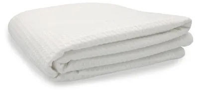 Produktbild von Handtuch - Badetuch - Weiß - 100x180cm - Waffelhandtuch - 100% Baumwolle