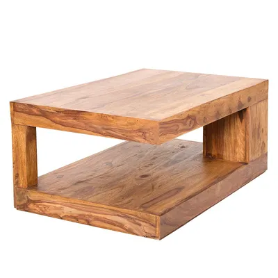 Produktbild von cagü: Exklusiver Design Couchtisch  [AGRA] Sheesham Massivholz 90cm x 60cm Rechteckig