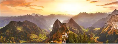 Produktbild von Leinwandbild Mountain Landscape III 77x27 cm