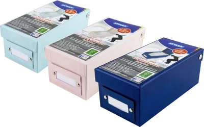 Produktbild von STYLEX® 42669 Lern- und Karteikartenbox - A8 für 400 Karten, Karton, sortiert
