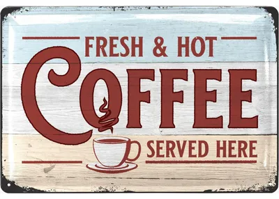 Produktbild von LANOLU Blechschild Kaffee retro, COFFEE Schild, Küchen Deko vintage Geschenk für die Coffee Bar, Dekoration Küche, retro Diner Deko 20x30cm