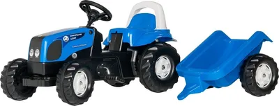 Immagine prodotto di Rolly Kid Landini trattore a pedali blu con rimorchio