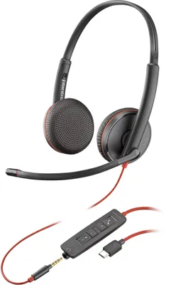 Zdjęcie produktu dla HP Poly Zestaw słuchawkowy Poly Blackwire C3225 Stereo USB-C, Przewodowa, Biuro/centrum telefoniczne, 20 - 20000 Hz, 164,2 g, Zestaw słuchawkowy, Czarny