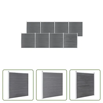 Image de The Living Store Gartenzaun WPC 1391x186 cm Grau
