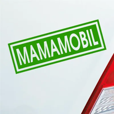 Produktbild von Auto Aufkleber Mamamobil Mama Papa Oma Opa Enkel Familie Liebe 15x5 cm Hellgrün Sticker Heckscheibenaufkleber