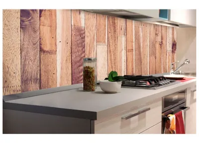 Produktbild von Küchenrückwand Folie selbstklebend HOLZLATTEN 180 x 60 cm - Klebefolie - Dekofolie - Spritzschutz für Küche -