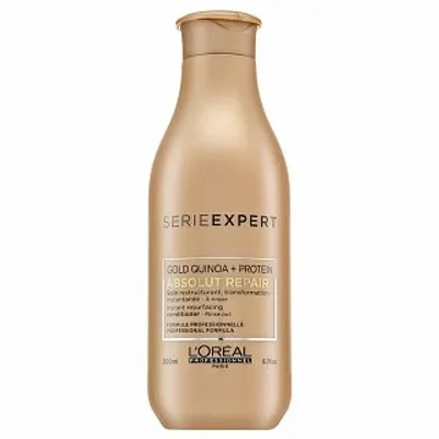 Produktbild von L’Oréal Paris Serie Expert Absolut Repair Gold, Frauen, 200 ml, Professionelle Haarspülung, beschädigtes Haar, Braun, Reparatur, Glanz, Glättend