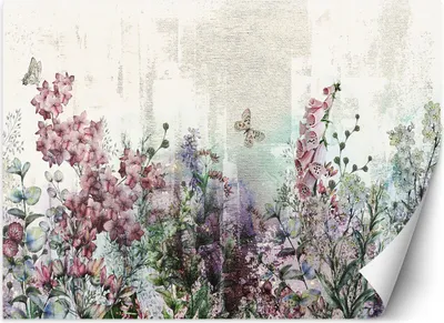 Produktbild von Vlies fototapete Wiese Blumen Pflanzen Schmetterlinge 400x280 cm Feeby Bunt inkl. Kleber einfache Montage
