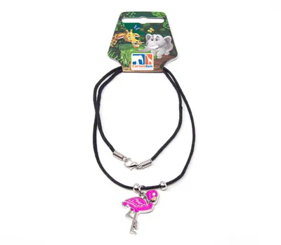 Produktbild von Wachskordelhalskette - Flamingo aus Metall