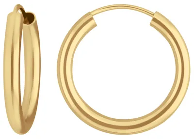 Produktbild von Paar Ohrringe Creolen rund schlicht Ohrschmuck aus 333 Gold Gelbgold 20x2,5mm