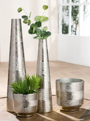 Obrázok produktu pre Vase, konisch, "Sinar", Aluminium, silberfarben, VE 3, L.