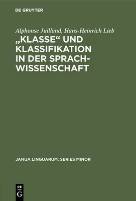 Produktbild von "Klasse¿ und Klassifikation in der Sprachwissenschaft
