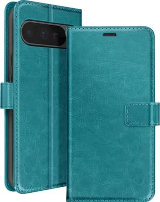 Produktbild von Mayaxess, Google Pixel 9 Pro XL Wallet Case Standfunktion mit Handschlaufe, Türkis