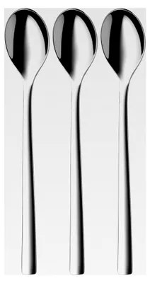 Produktbild von Set von 3 Latte Macchiato Löffeln, lange Löffel 18,5 cm, Joghurtlöffel, Cromargan Edelstahl poliert, kratzfest, rostfrei, spülmaschinengeeignet