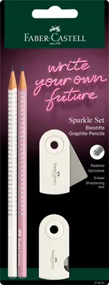 Produktbild von Sparkle Set -  Bleistifte, Radierer, Spitzer - pearl rosé/coconut milk