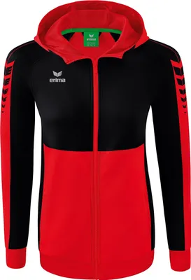 Produktbild von Erima Six Wings Trainingsjacke mit Kapuze Rot/Schwarz