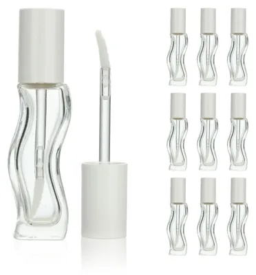 Productafbeelding van Set van 9 Lege Glazen Lipgloss Tubes 10ml in Wit