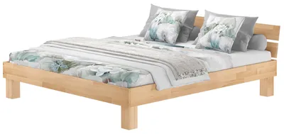 Produktbild von Massivholzbett Überlänge 200x220 Buche Großfamilienbett Doppelbett wählbares Zubehör V-60.80-20-220ohne Zubehör