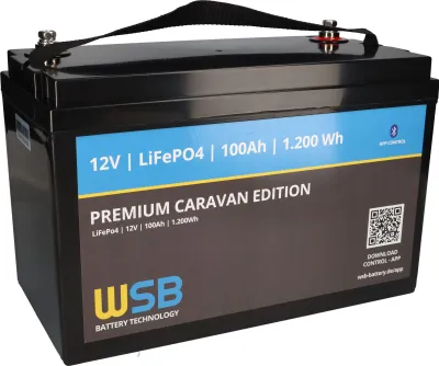 Obrázek produktu pro WSB LiFePO4 Akku 12V (12,8V) 100Ah inkl. Bluetooth Caravan Edition