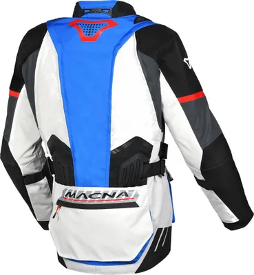Obrázok produktu pre Macna Domane nepremokavá textilná bunda na motorku, svetlo šedá/modrá, M