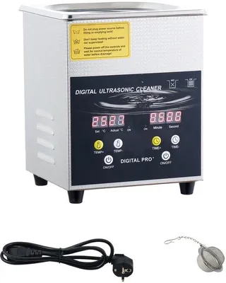 Obrázok produktu pre Profesionálny digitálny čistič laboratórií s časovačom, s objemom 2 litre, s výkonom 100 W (ohrev) a 60 W (ultrazvuk) pre dôkladné čistenie šperkov a komponentov