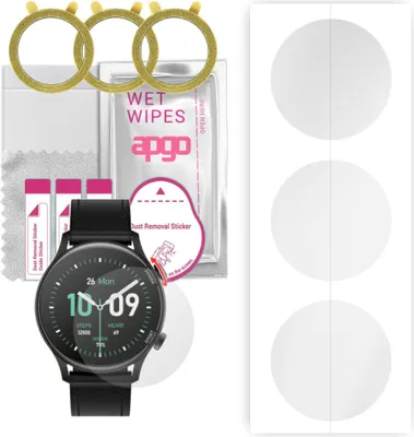 Produktbild von apgo 3 Stück Schutzfolie, klar, kompatibel mit Forever Grand SW-700 Smartwatch, Hydrogel Displayschutzfolie mit Positionierhilfe, Displayfolie, robust und kratzfest