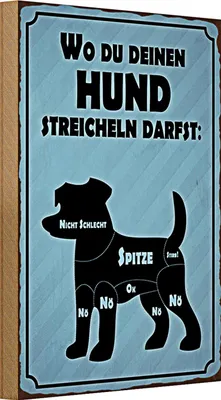 Produktbild von Holzschild Spruch 20x30cm wo du deinen Hund streicheln