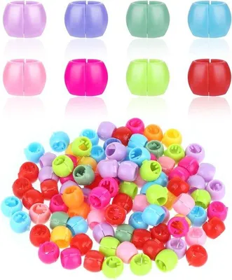 Productafbeelding van 100 mini-haarspelden, regenboogkleuren, plastic, kleine haarclips