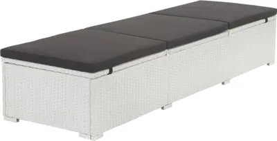 Obrázok produktu pre vidaXL Lehátko s vankúšom Poly Rattan White
