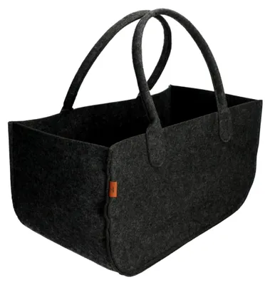 Produktbild von Filztasche 40×30×50 cm – Antrazit, 4 mm – robuste Aufbewahrungstasche aus Filz für Kaminholz, Einkäufe, Wäsche, Spielzeug und Picknick, bis 30 kg