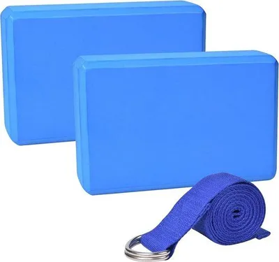 Produktbild von Famanu Yogaset 2 Yogablöcke mit 1,8 m Yogaband - EVA-Schaum