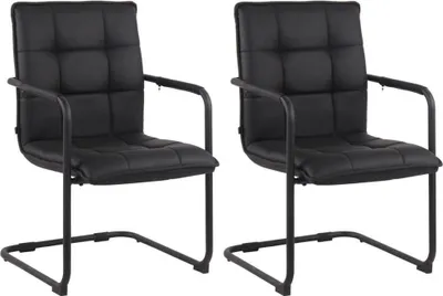 Produktbild von 2er-Set Esszimmerstühle - Esszimmerstühle - Hoher Sitzkomfort - Kunstleder und Metall