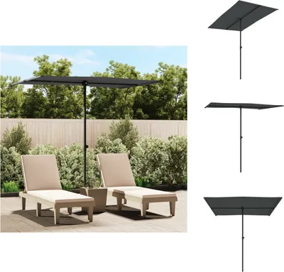 Image de vidaXL Parasol avec mât en aluminium 2x1,5 m Anthracite - Parasols & Protection solaire