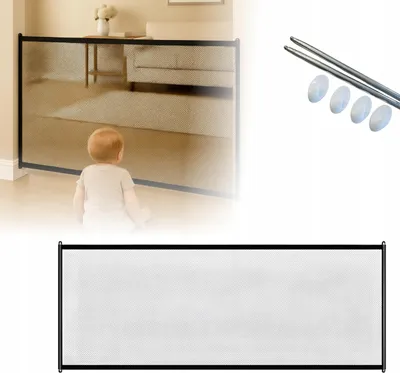 Image de Filet de protection pour escaliers - Sécurité enfants - Noir - 180 x 72 cm - pour balcon et escaliers - Protection pour animaux domestiques
