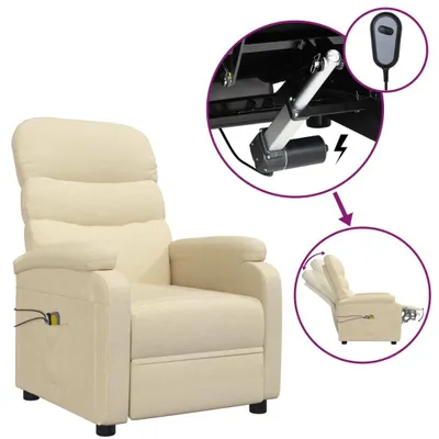 Image de Fauteuil électrique de massage Crème Tissu