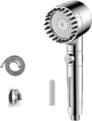 Immagine prodotto di INF Doccetta portatile alta pressione 3 modalità ABS argento per bagno set completo
