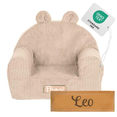 Image de Flumi fauteuil enfant en mousse avec prénom – personnalisé et déhoussable