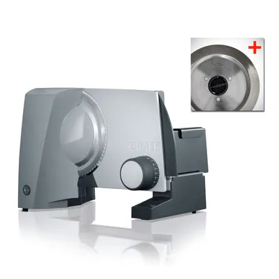 Imagen del producto de GRAEF G 58, rebanadora universal, modelo especial "Twin" con cuchilla adicional de acero inoxidable lisa, color: plateado